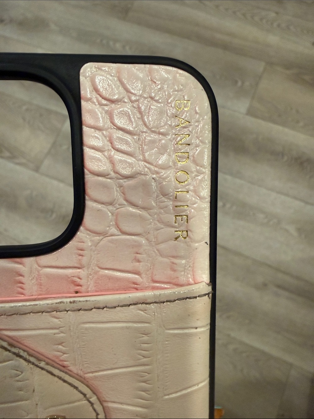 Pink Croc-Embossed Cardholder iPhone Case iPhone 16 pro max - Picture 2 of 6